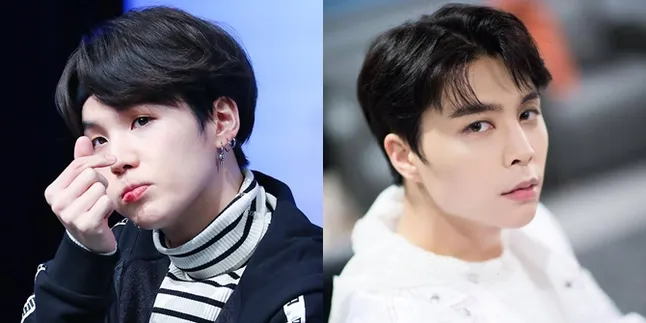 7 K-Pop Idol Makin Ganteng Dengan Rambut Hitam Legam, Suga BTS - Johnny NCT