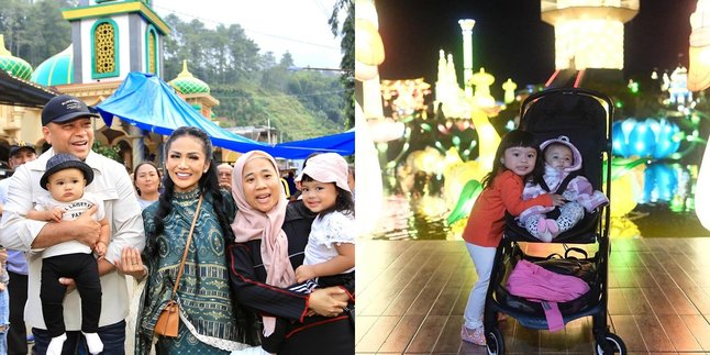 7 Portraits of Atta and Aurel's Children Celebrating Eid with Kris Dayanti in Batu City, Baby Azura Clinging to Raul Lemos