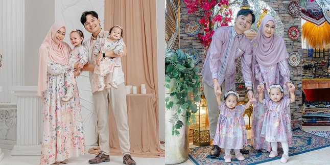 7 Portraits of Anisa Rahma and Her Twin Children, Adorably Matching Outfits