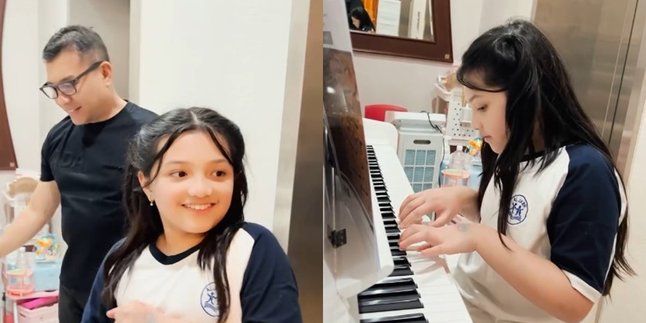 7 Portraits of Arsy Hermansyah Receiving a New Piano Gift from Anang and Ashanty, Extraordinary Happiness