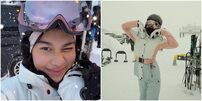 7 Beautiful and Brave Portraits! Azizah Salsha Tries Skiing for the First Time in Niseko, Stunning Appearance Despite Falling