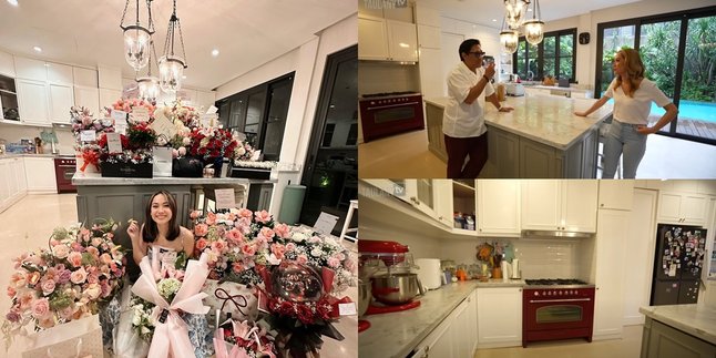 7 Portraits of Bunga Citra Lestari's Luxurious Kitchen with a Large Kitchen Island, Called the Heart of the House