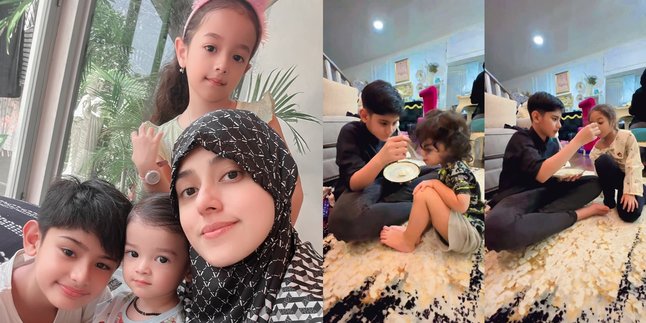 7 Portraits of King Faaz, Fairuz A Rafiq's Son, Caring for His Younger Sibling, Feeding with Care - Treated with Love