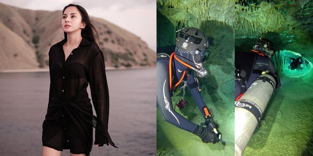 7 Photos of Kirana Larasati Diving Inside a Cave, Scary and Challenging - Carrying 4 Oxygen Tanks