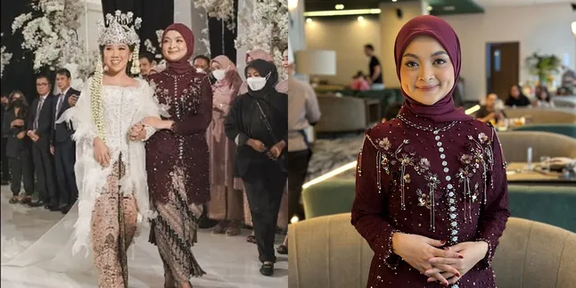 7 Potret Komika Neneng di Nikahan Kiky Saputri, Berkebaya Merah - Wajahnya Adem Banget Disebut bak Ubin Masjid