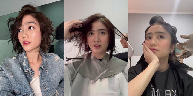 7 Funny Photos of Febby Rastanty When Her Hair is Cut Short, Even Shouting
