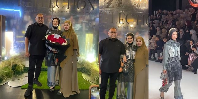 7 Portraits of Azizah Salsha's Parents Watching Their Daughter Become a Model at Zaskia Sungkar's Fashion Show