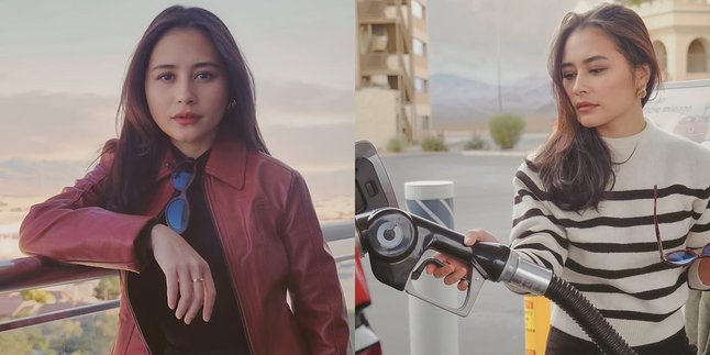 7 Photos of Prilly Latuconsina's Vacation in America, Road Trip - Beautiful Pose While Filling Gas