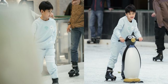 7 Portraits of Rafathar Playing Ice Skating in New York, Looks Like a Korean Child