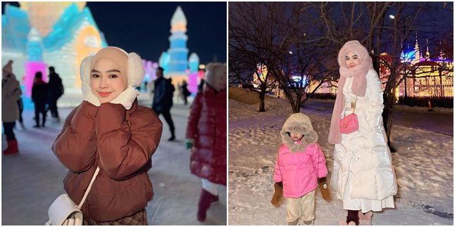 7 Photos of Ria Ricis and Moana Enjoying a Happy Holiday in Harbin at -15 C, Enjoying Snow and Love in Extreme Weather