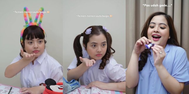 7 Photos of Tasya Kamila Creating Content as a School Kid, Still Suitable in a Elementary School Uniform