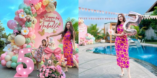 7 Portraits of Arabella, Aura Kasih's 5-Year-Old Daughter's Birthday, Sweet Pink Theme - Mother's Appearance Steals Attention