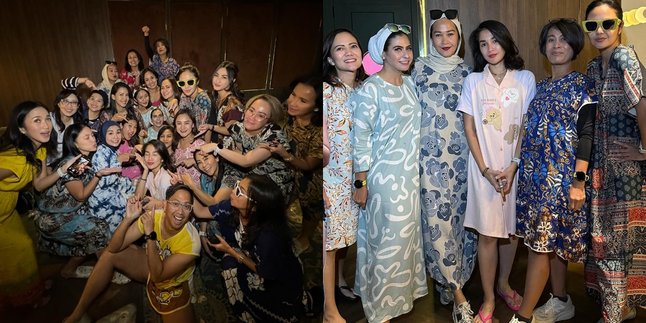 7 Portraits of Ussy Sulistiawaty Gathering with Friends, Pajamas Party Theme - Many in Nightgowns