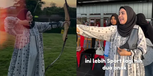7 Potret Vebby Palwinta Latihan Memanah, Super Happy meski Saltum