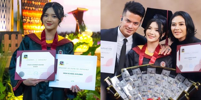 7 Portraits of Choky Andriano's Graduation, Focused on the Money Bouquet Being Held - Using Dollars