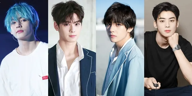 8 Foto Visual Bomb V BTS Vs Cha Eun Woo, Beda Gantengnya Bikin Galau Milih