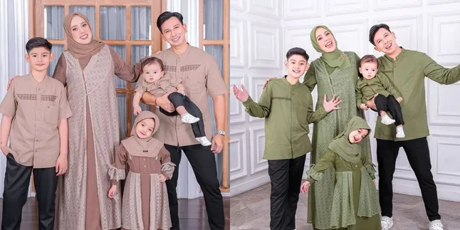 8 Potret Keluarga Fairuz A Rafiq Pakai Outfit Religi Senada, Cocok Jadi Inspirasi Busana Lebaran