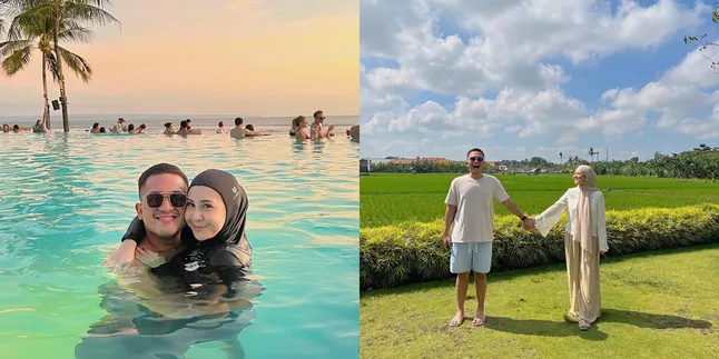 8 Potret Mesra Kesha Ratuliu Bareng Suami, Pose Saling Peluk di Kolam Renang Tuai Sorotan