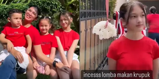 8 Potret Shakeela Eleanor Anak Ussy Sulistiawaty Ikut Lomba Agustusan, Makan Kerupuk Tetap Kalem - Cantik dengan Rambut Dicepol