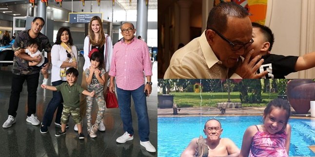 9 Warm Portraits of Aburizal Bakrie with Nia Ramadhani's Children, Grandfather and Grandchild Love Each Other - Sunbathing Together
