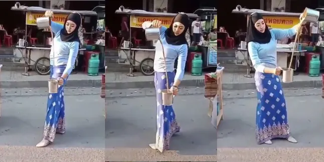 Aksi Wanita Cantik Racik Teh Tarik, Bikin Heboh Warga Net