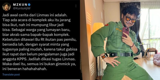 Take Over the Linmas Job at His House TPS, Kunto Aji Shares Funny Moments While on Duty