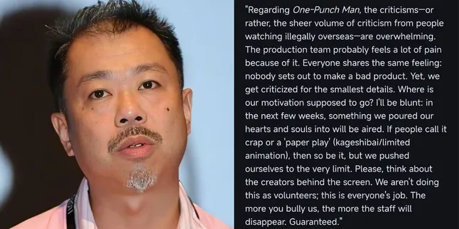 Animator Legend, Takashi Hashimoto Jawab Kritikan Haters Terhadap One Punch Man Season 3 dengan Sindiran Pedas