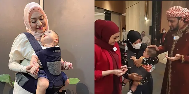 Anteng dan Merasa Nyaman, Ini 8 Potret Momen Adzam Anak Nathalie Holscher dan Sule Saat Digendong Ustaz Kasif