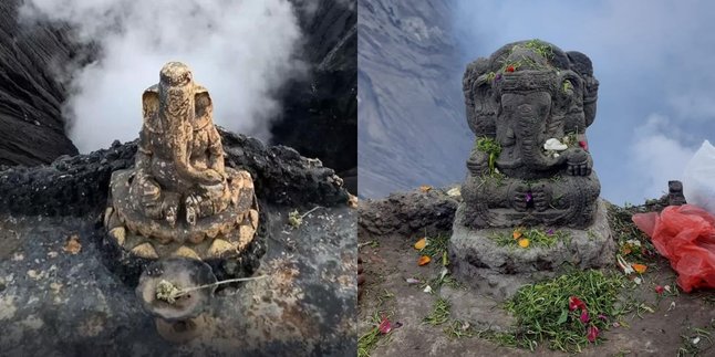 Archa Ganesha di Bawah Bibir Gunung Bromo Diganti yang Baru, Tidak Lupa Lakukan Ritual dan Persembahan