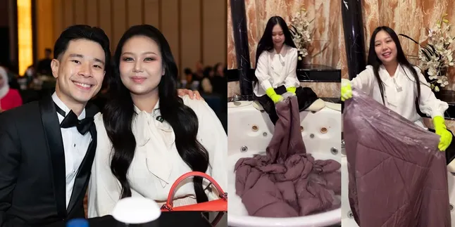 ART Lagi Mudik, Momen Sisca Kohl Cuci Bed Cover di Bathtub: Soalnya Bed Cover-nya Gede