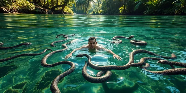 Arti Mimpi Berenang di Sungai Banyak Ular: Tafsir Lengkap Menurut Islam dan Psikologi