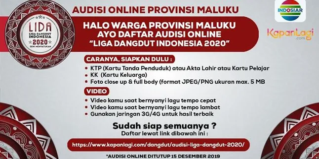 Audisi LIDA 2020 Untuk Maluku, Papua & Papua Barat Dibuka Secara Online, Cek di Sini