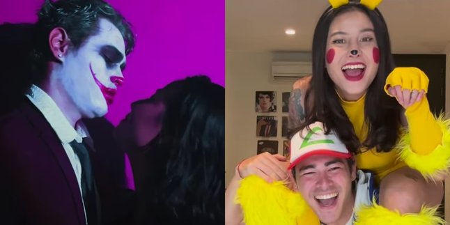 Awkarin and Abyakta Ernoult Show Affection on Halloween 2024, Wearing Joker and Pikachu Themed Costumes