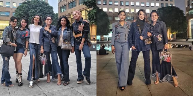 Like Teenagers, Here are 7 Photos of Mayangsari and Her Socialite Gang Looking Quirky in Denim at Rossa's Concert