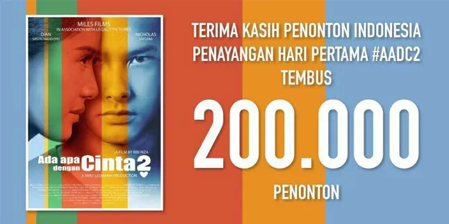 Baru Tayang Sehari, 'AADC 2' Sukses Pecahkan Rekor Penonton Baru Tayang Sehari, 'AADC 2' Sukses Pecahkan Rekor Penonton
