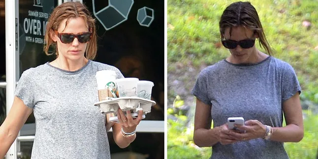 Bawa Kopi, Jari Manis Jennifer Garner Terlihat Pakai Cincin Kawin