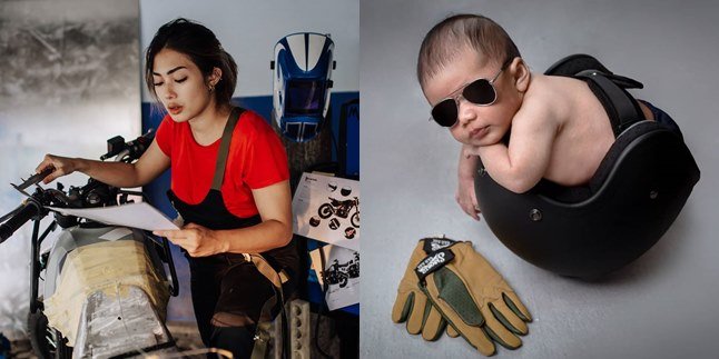 Baby Nabila Putri Participates in a Bikers-themed Photoshoot, Goes Inside a Helmet