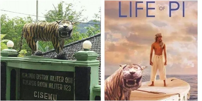 Beda Dari Yang Lain, Patung Harimau Militer Ini Jadi Viral