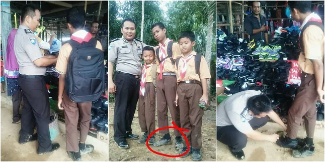 Belikan Sepatu Siswa SD, Aksi Birgadir Sidiq Martujet Jadi Viral