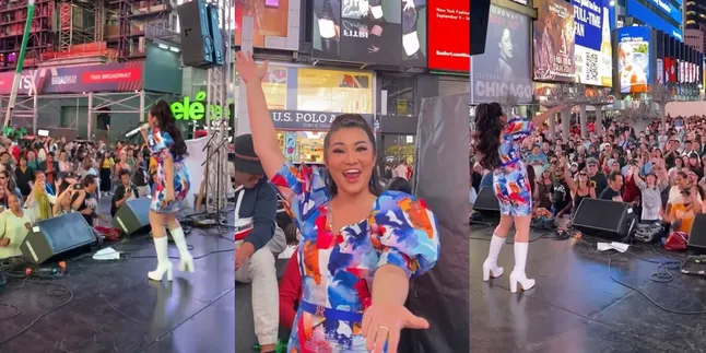 Bikin Ambyar WNI di Amerika, Fitri Carlina Bawakan 'Ojo Dibandingke' di Times Square New York