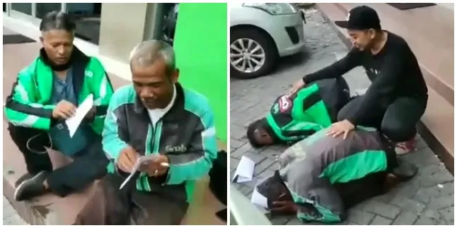 Bikin Haru, 2 Driver Ojol Ini Sampai Sujud Syukur Saat Tahu Dirinya Menang Umrah