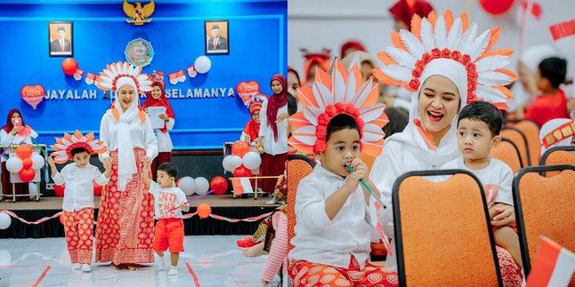 Beautiful in a Pashmina, Here’s a Portrait of Kahiyang Ayu at the August 17 Celebration at Her Child's School