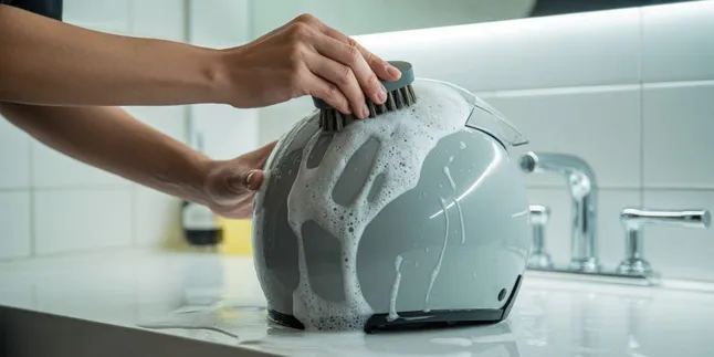 Cara Mencuci Helm yang Busanya Tidak Bisa Dilepas