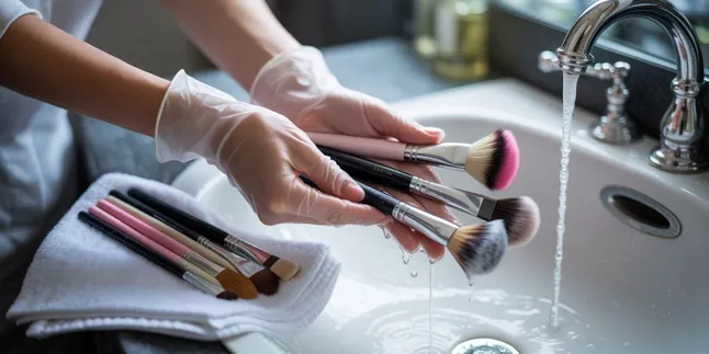 Cara Mencuci Kuas Make Up yang Benar untuk Hasil Maksimal