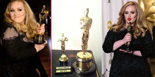 Cara Unik Adele Pamer Oscar