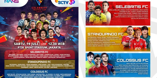 Celebrity Trofeo Cup 2025 Strengthened by Professional Players, Watch the Excitement of Celebrity and Comedian Teams Compete for the Championship Title