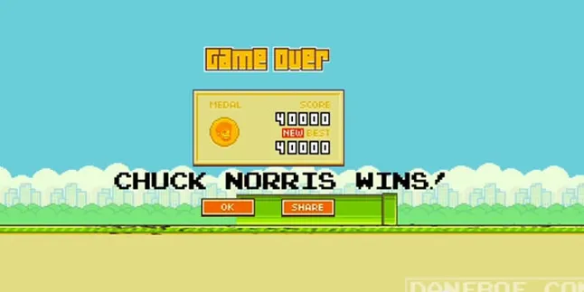 'Chuck Norris' Hancurkan Arena Permainan Flappy Bird!