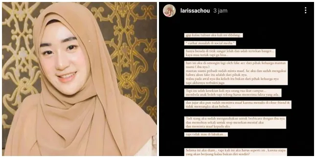 Curhat Larissa Chou Pasca Sindir Mantan Ibu Mertua di Instagram Live, Sebut Jka Tertekan & Lelah Curhat Larissa Chou Pasca Sindir Mantan Ibu Mertua di Instagram Live, Sebut Jka Tertekan & Lelah