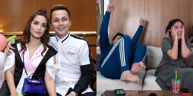 Moments when Ussy Sulistiawaty announces the gender of her 5th child, Andhika Pratama goes hysterical when he finds out that his wife is pregnant with a baby boy