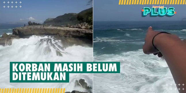 Moments of Tourists at Kedung Tumpang Tulungagung Missing Being Swept by Big Waves